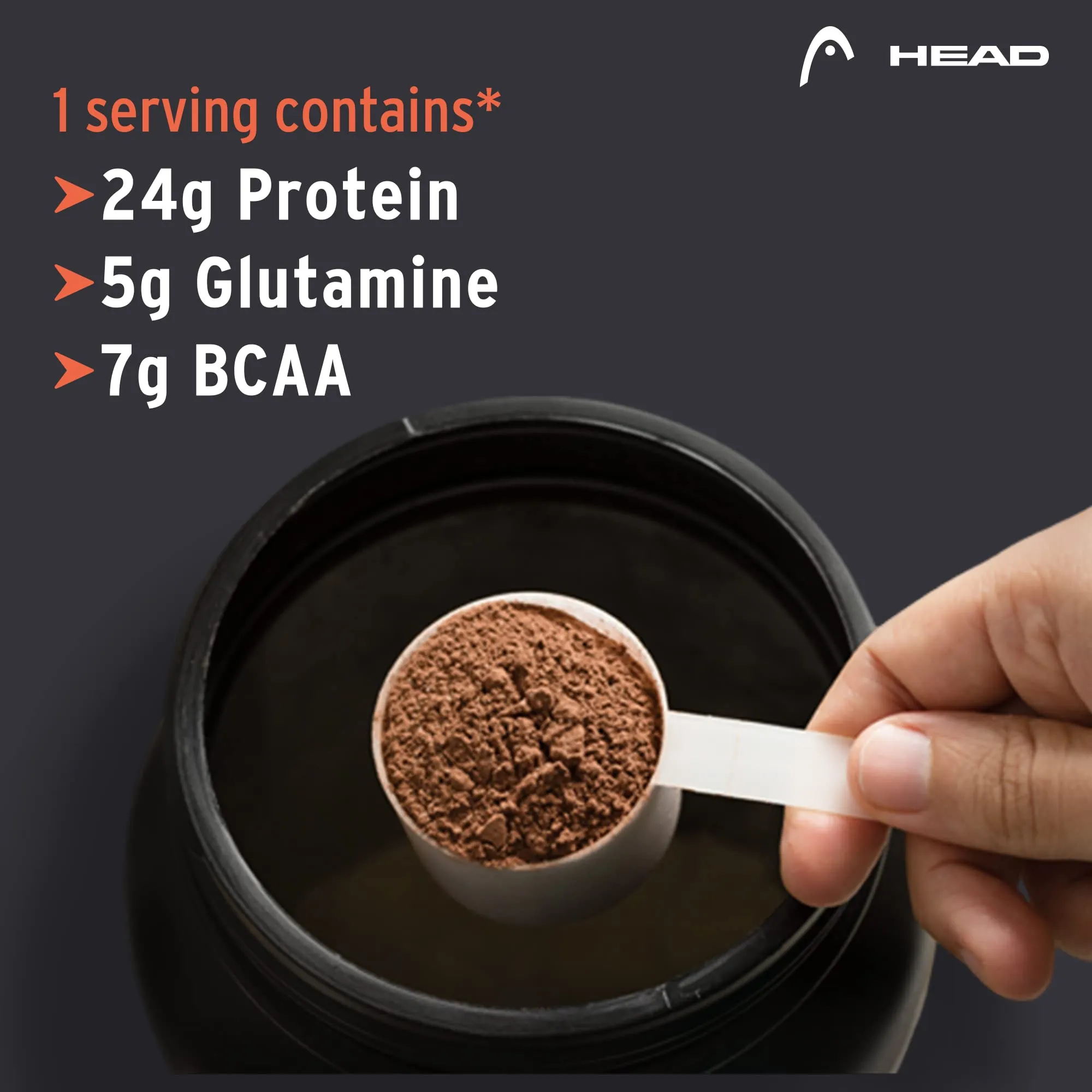 Head Premium 100% Whey Protein Concentrate Powder, Pack of 2Kg, Mocha Coffee Flavor, 60 Servings, for Athletes, Sports & Fitness Enthusiast, Muscle Strength & Bone Health, Sugarfree, for Daily Protein Intake