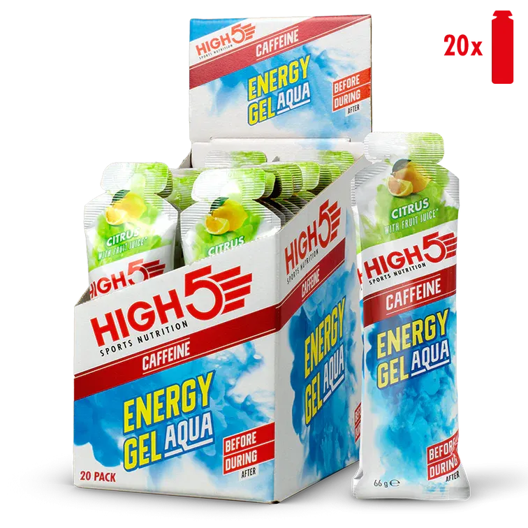 High 5 Aqua Energy Caffeine Gel 20 Pack Box - Citrus