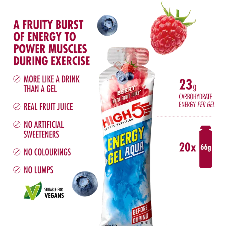 High 5 Aqua Energy Gel 20 Pack Box - Berry