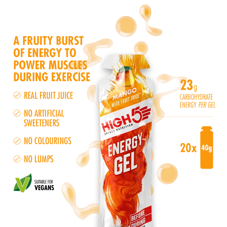 High 5 Energy Gel 20 Pack - Mango