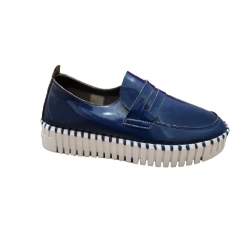 Ilse Jacobsen Tulip Patent Loafer - Navy