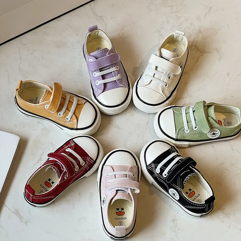 INSTOCK- Children's Velcro canvas soft bottom baby shoes