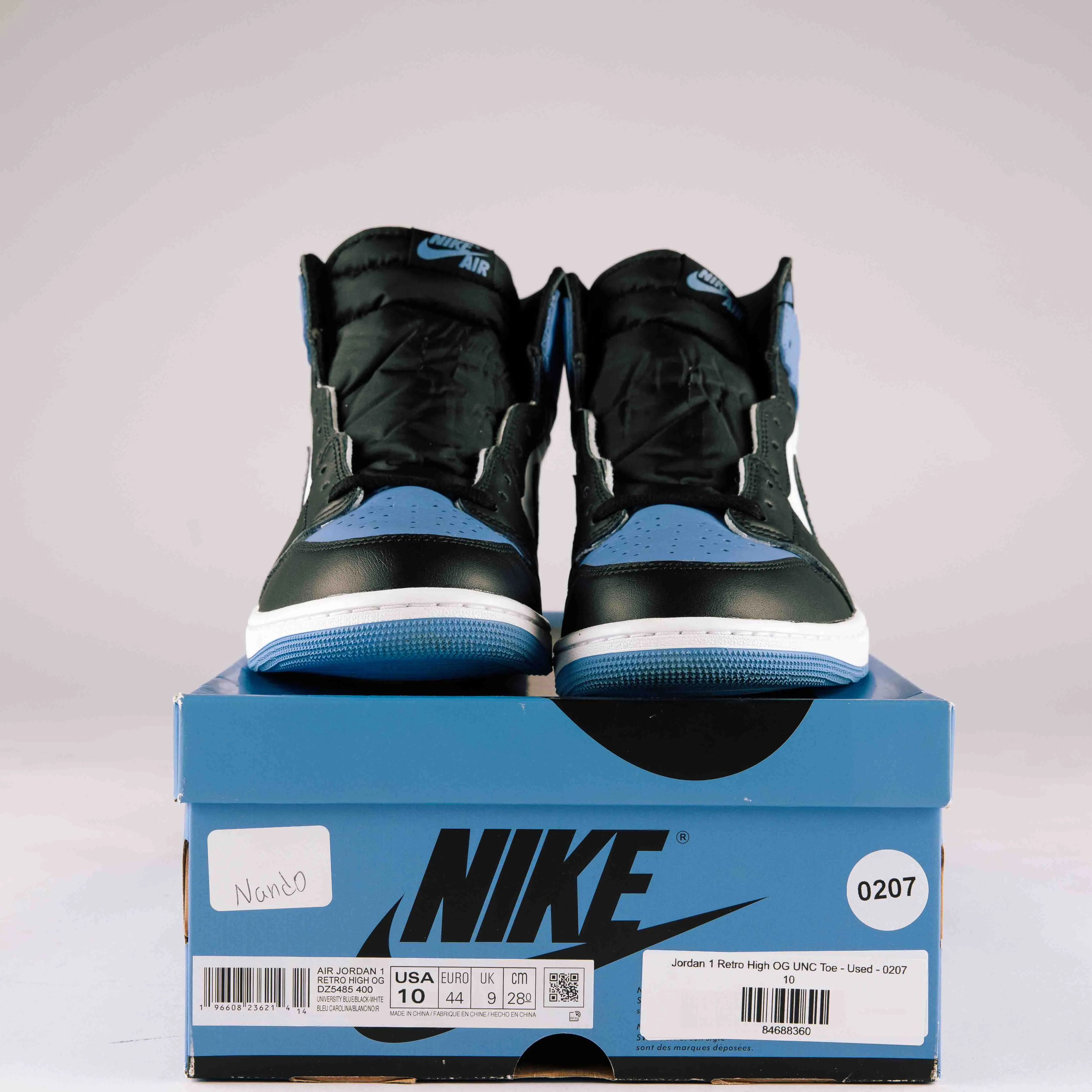 Jordan 1 Retro High OG UNC Toe - Used - 0207