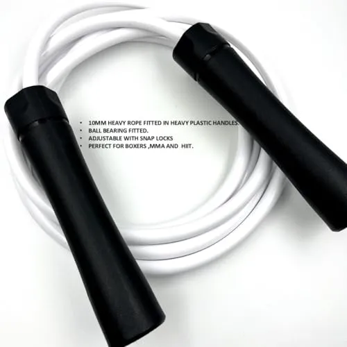 JUMP ROPES WORLD, HEAVY JUMP ROPE 2.O SERIES,BOXERS JUMP ROPES,10MM PVC JUMP ROPE WITH BALL BEARINGS. (10FT)