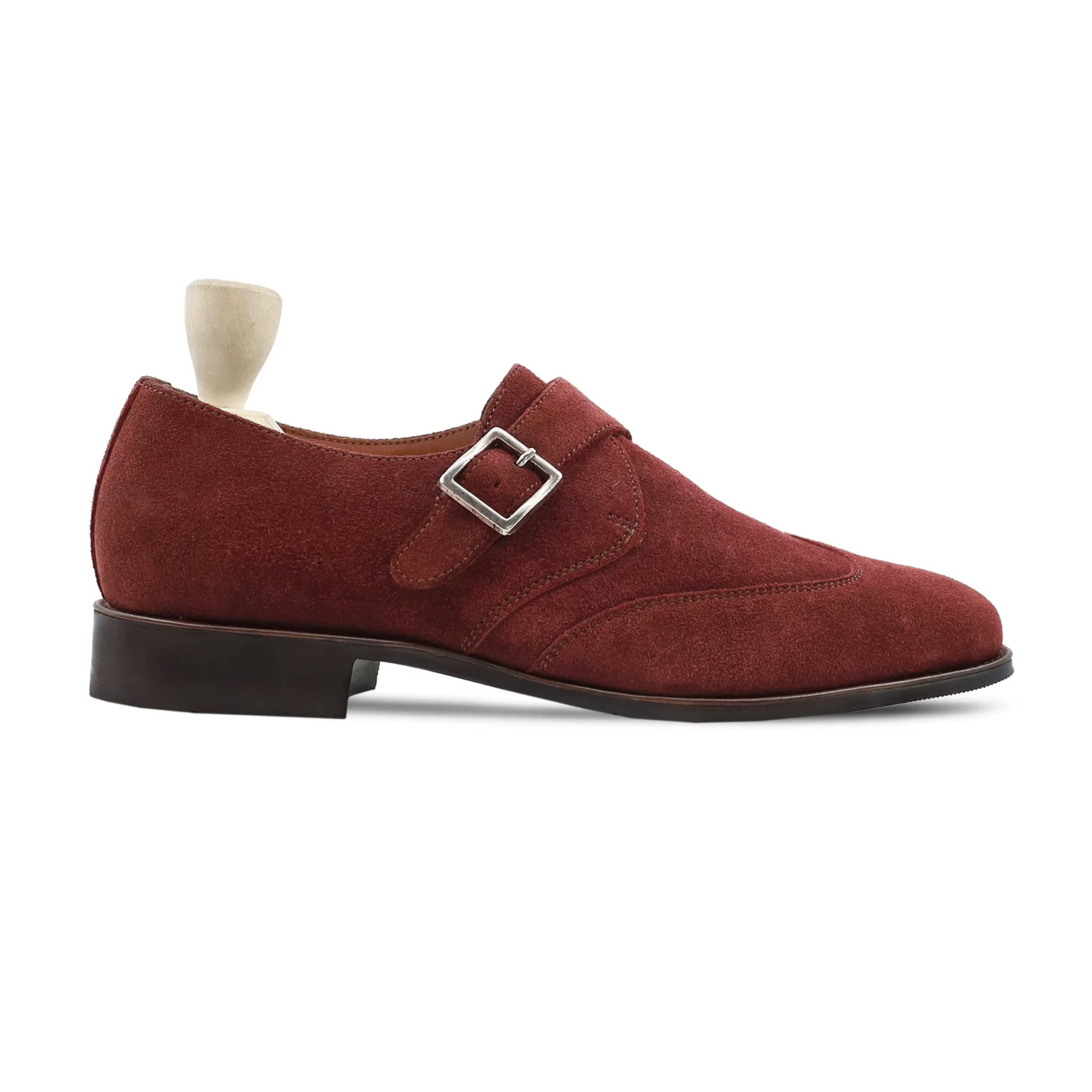 Kalmar - Men's Oxblood Kid Suede Single Monkstrap