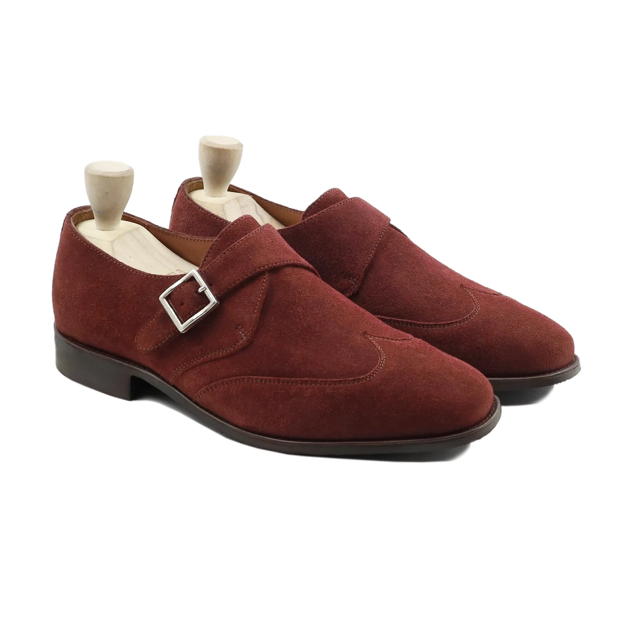 Kalmar - Men's Oxblood Kid Suede Single Monkstrap