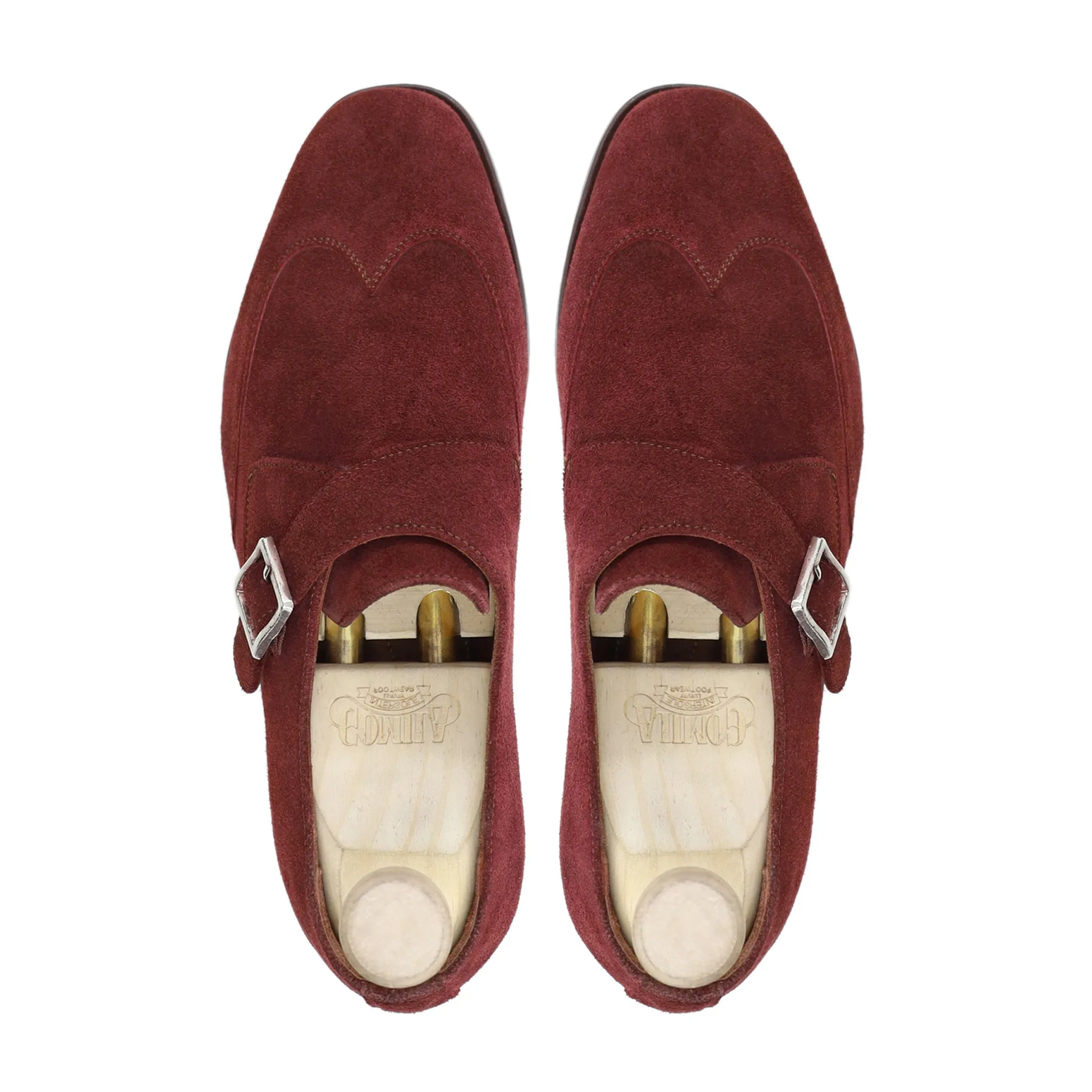 Kalmar - Men's Oxblood Kid Suede Single Monkstrap