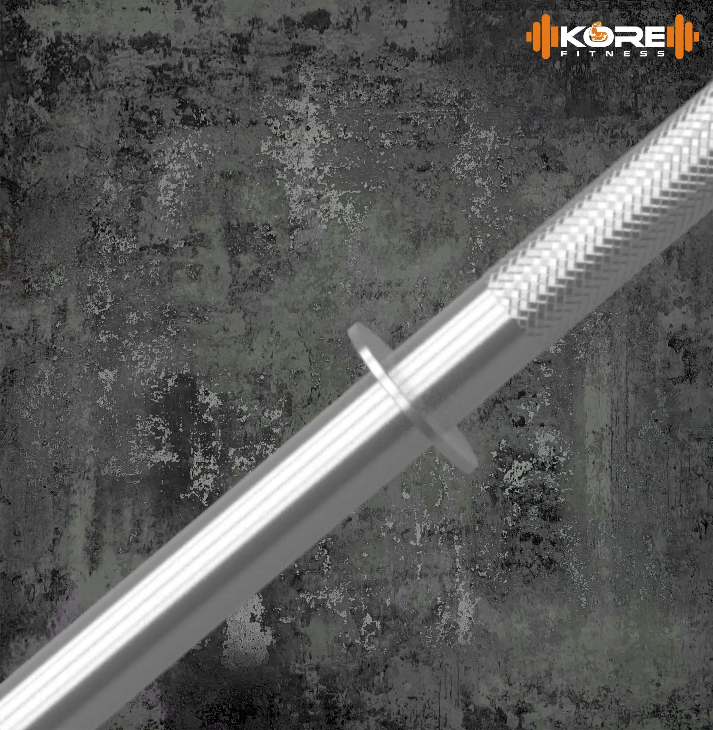 Kore Leather 7 Feet Plain Bar With Two Locks For Weightlifting, Powerlifting And Crossfit