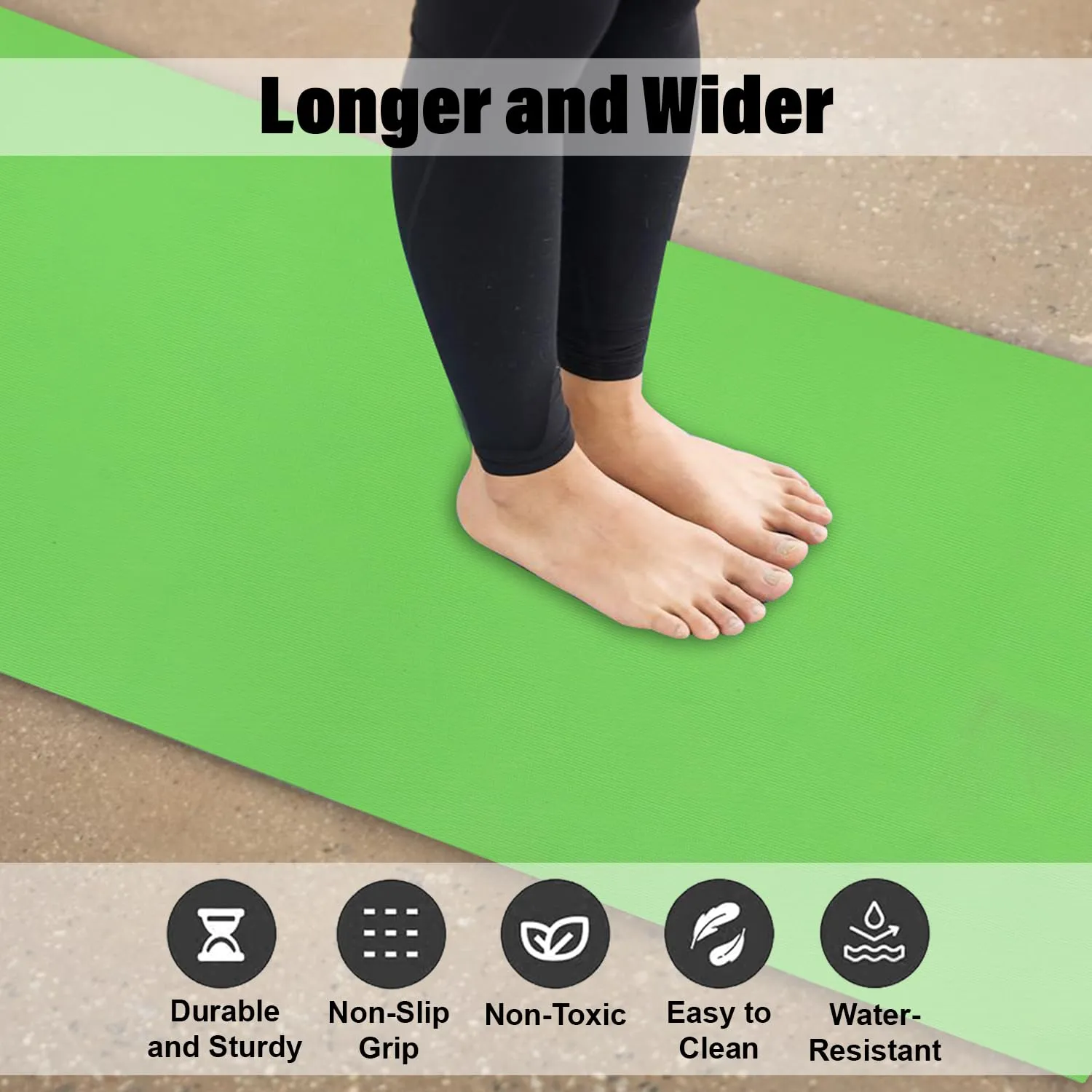 Kuber Industries Yoga Mat | Eva Foam Workout Mat | Anti-Skid Floor Exercise Mat | Carpet Mat for Gym-Fitness | Yoga Mat for Women | Yoga Mat for Men | 6 MM | Green