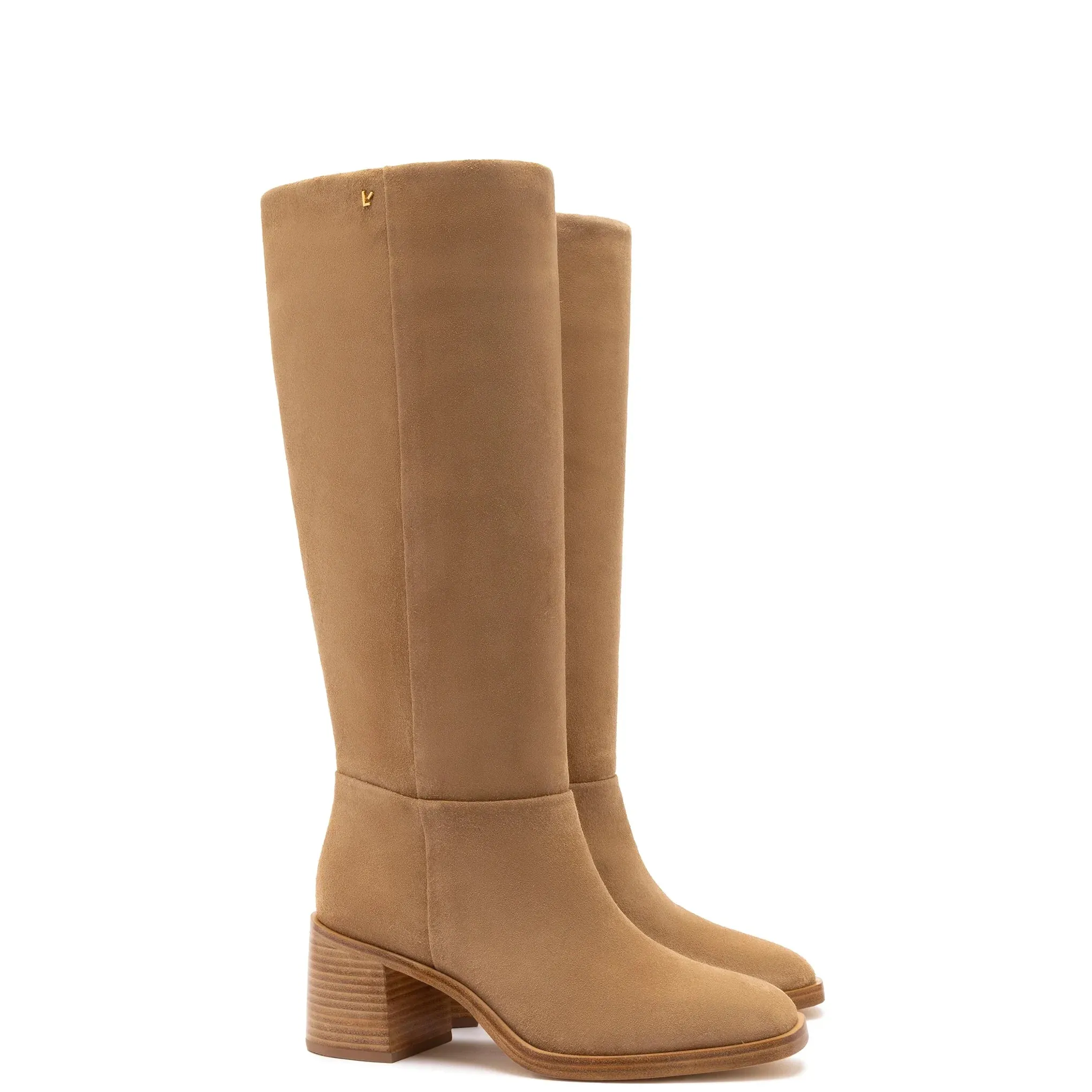 Larroude Ricky Boot In Peanut Suede