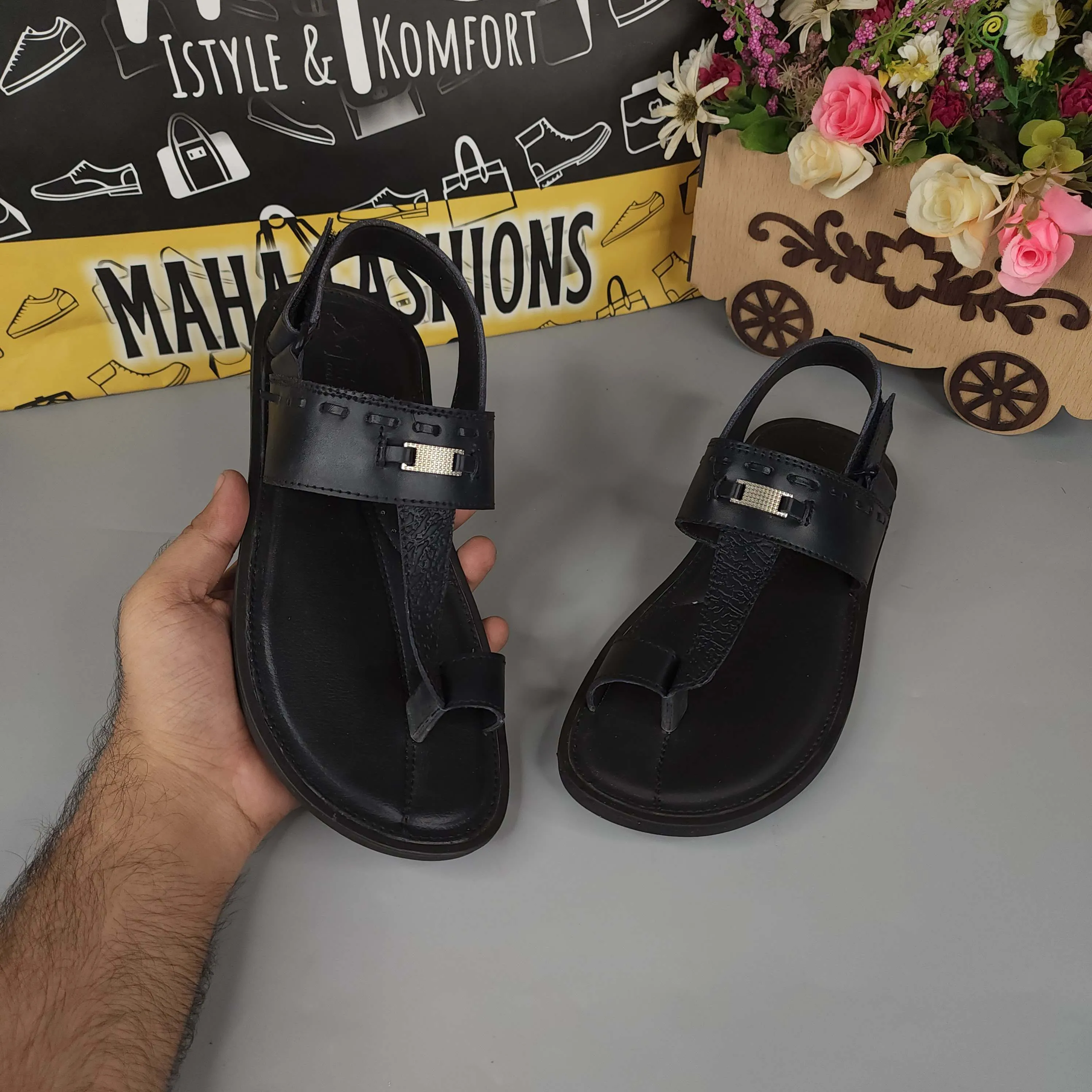 Men Black Sandals