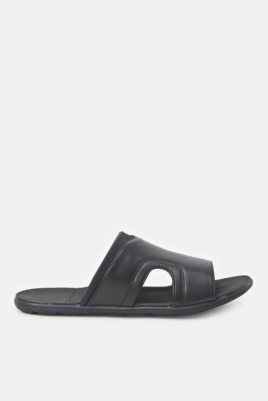 Men Black Slide Sandals