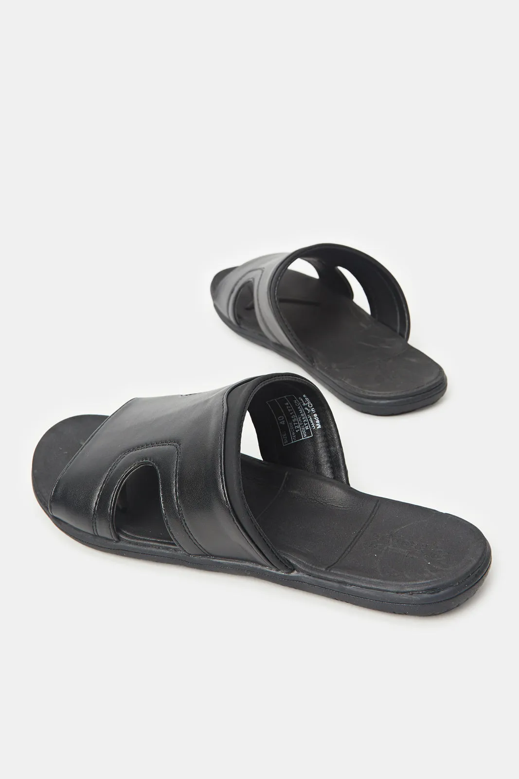 Men Black Slide Sandals