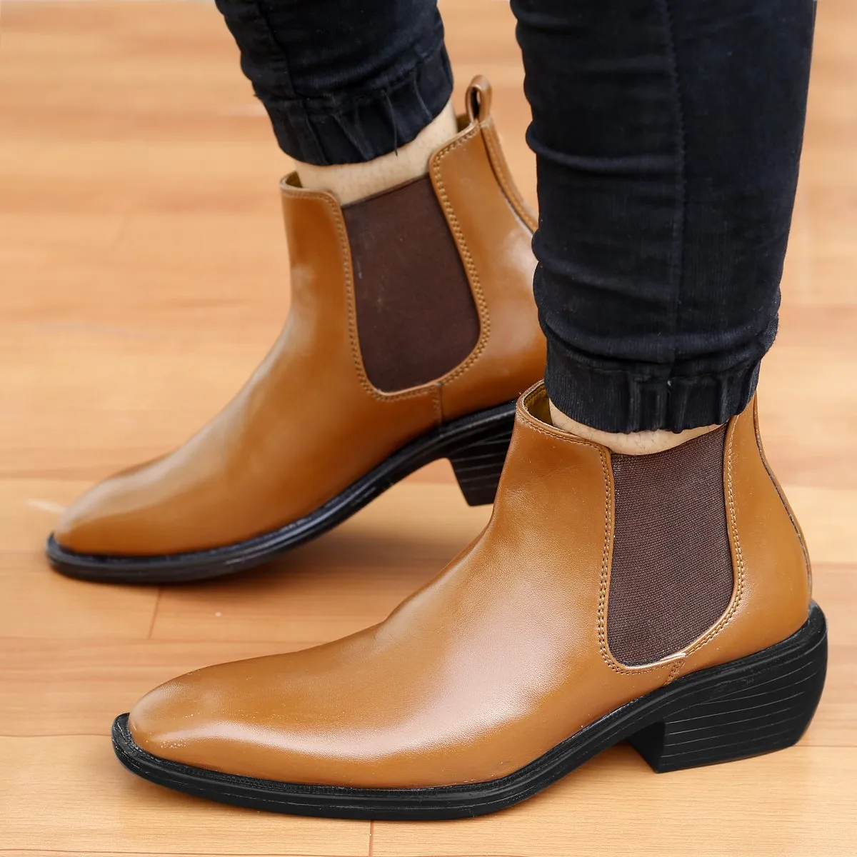 Men's 3 Inch Hidden Height Increasing  High-end Fashionable Chelsea Boots