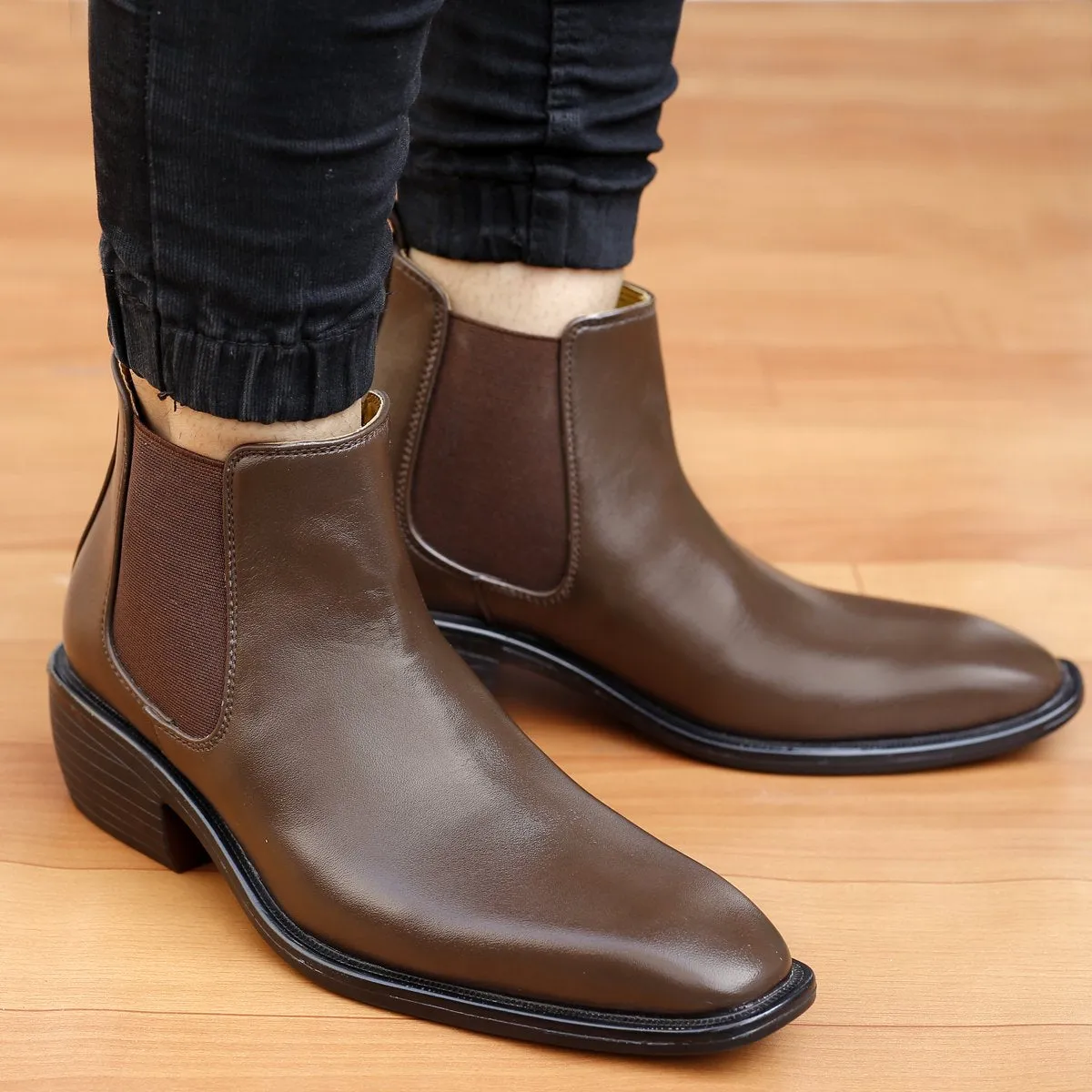 Men's 3 Inch Hidden Height Increasing  High-end Fashionable Chelsea Boots