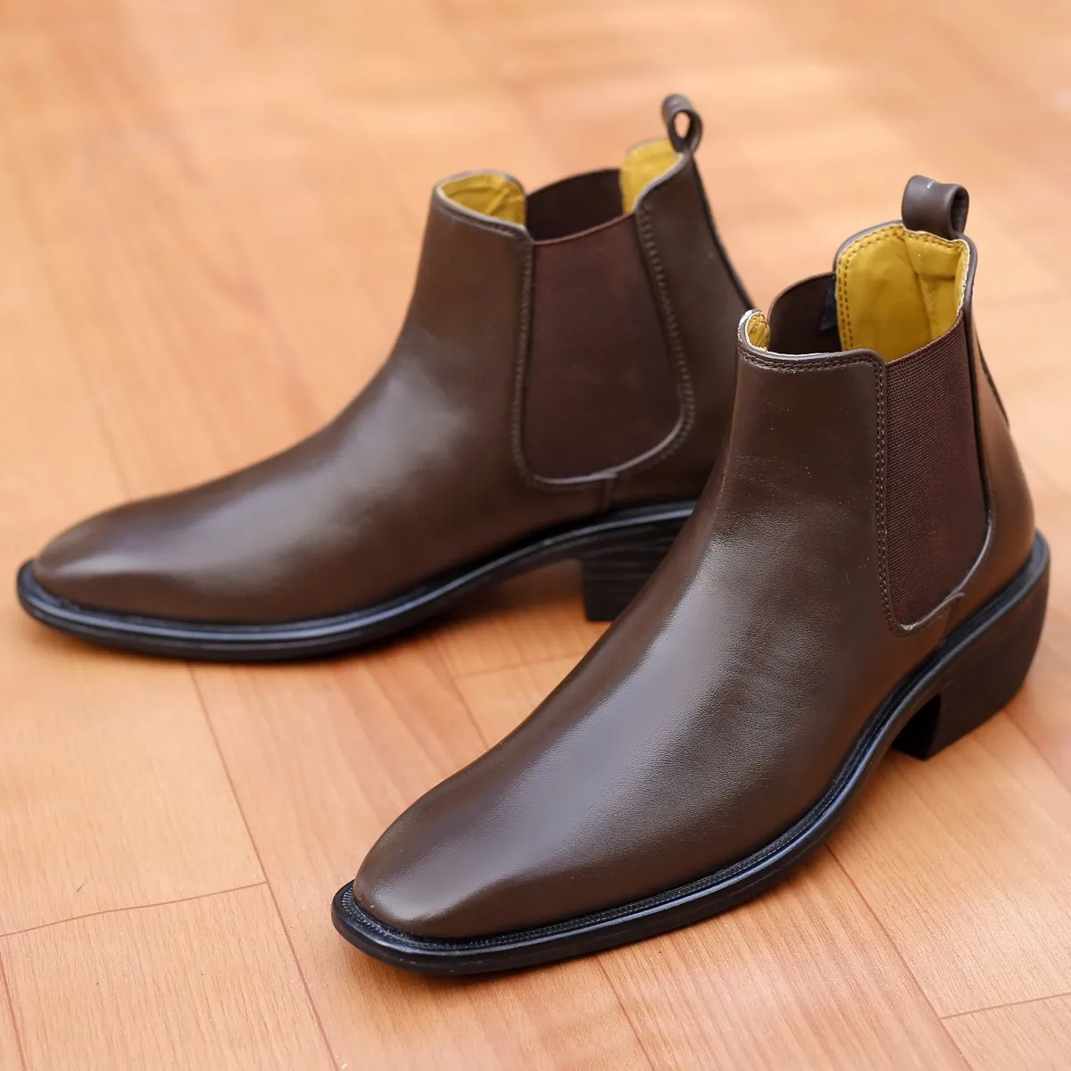 Men's Stylish Hidden Height Formal and Casual Wear British Chelsea Ankle Boots