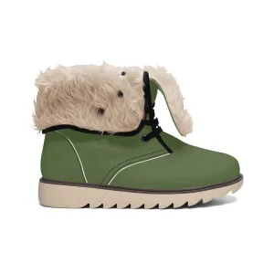 MISHA Cotton-pad Fur Lining Boots - Olive