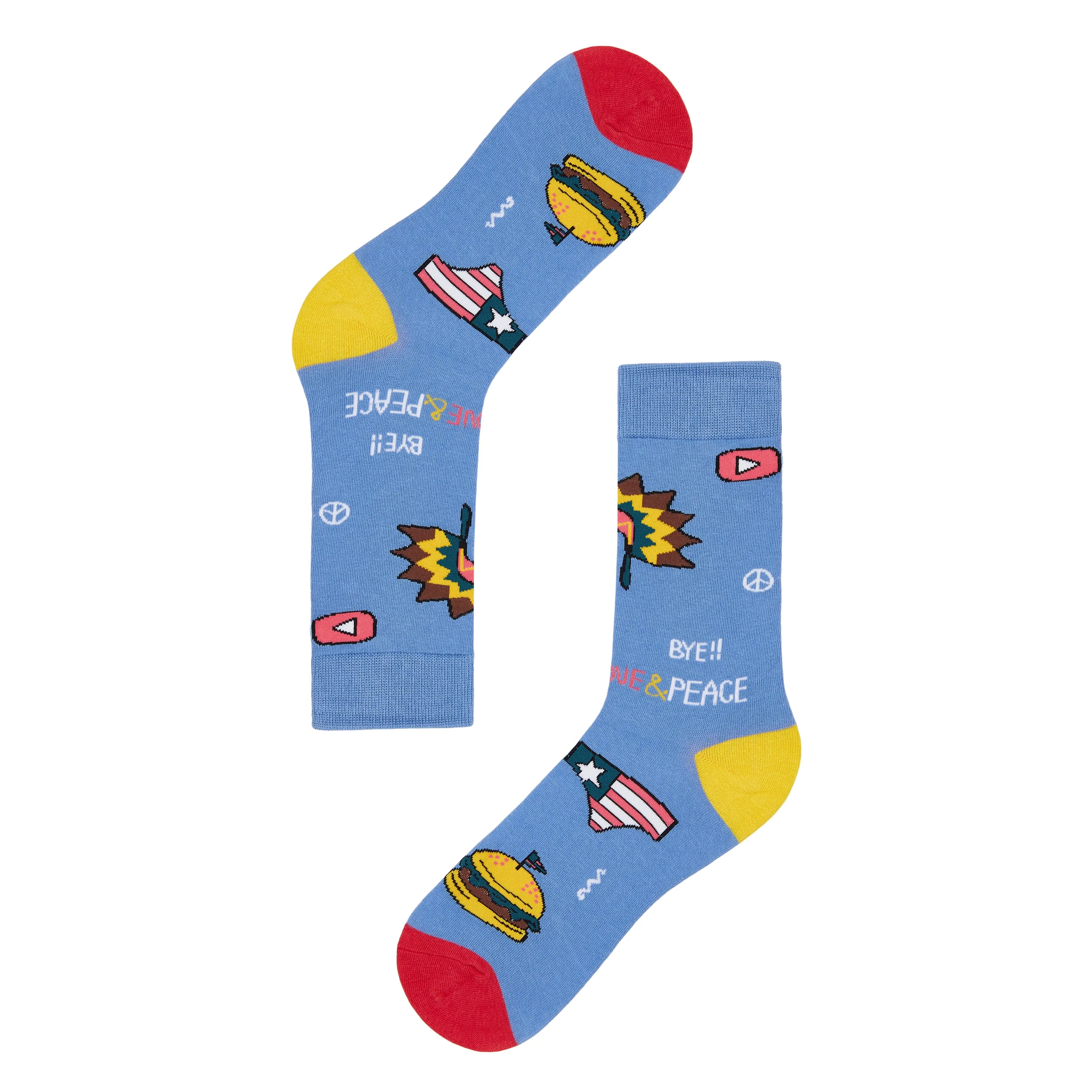 Murrica Printed Crew Length Socks