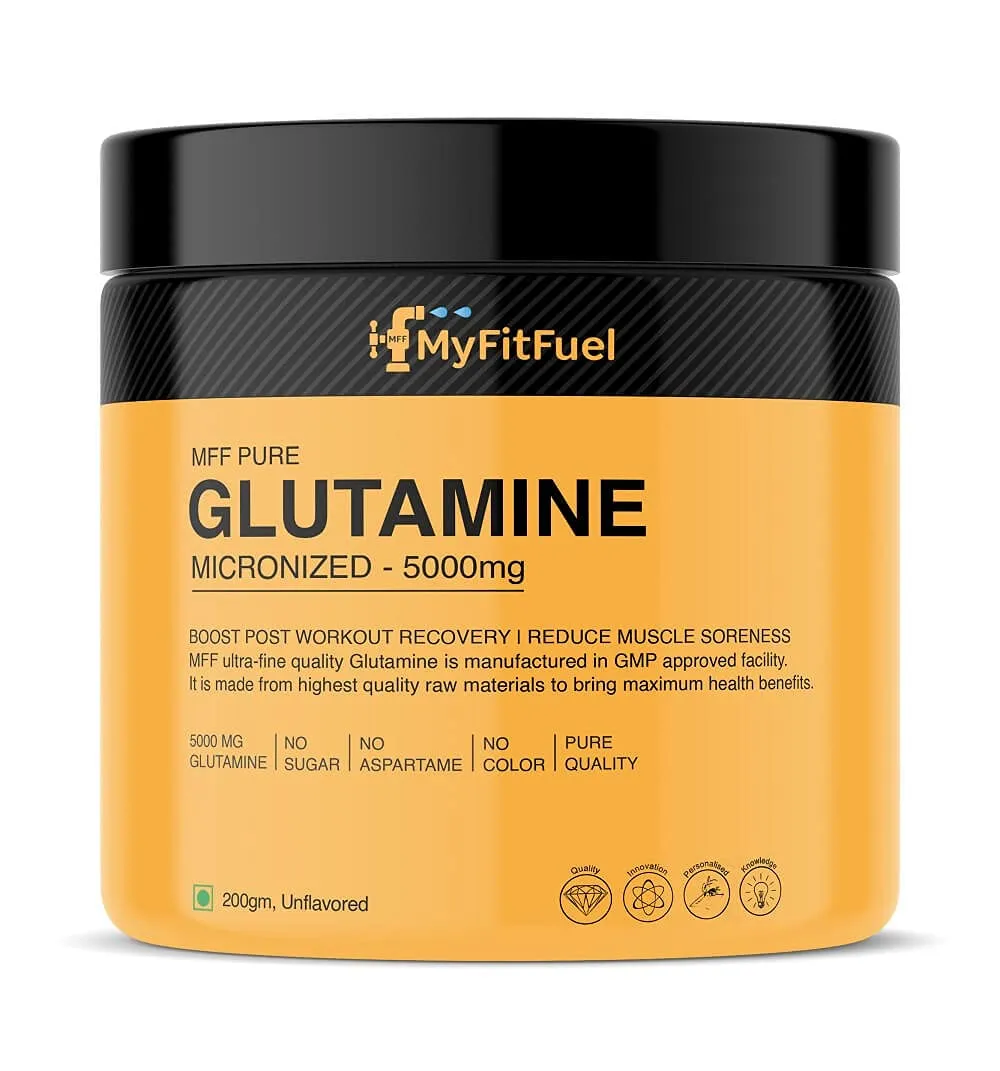 MyFitFuel Pure Micronized Glutamine | 200gm, 40 Servings (Unflavoured)