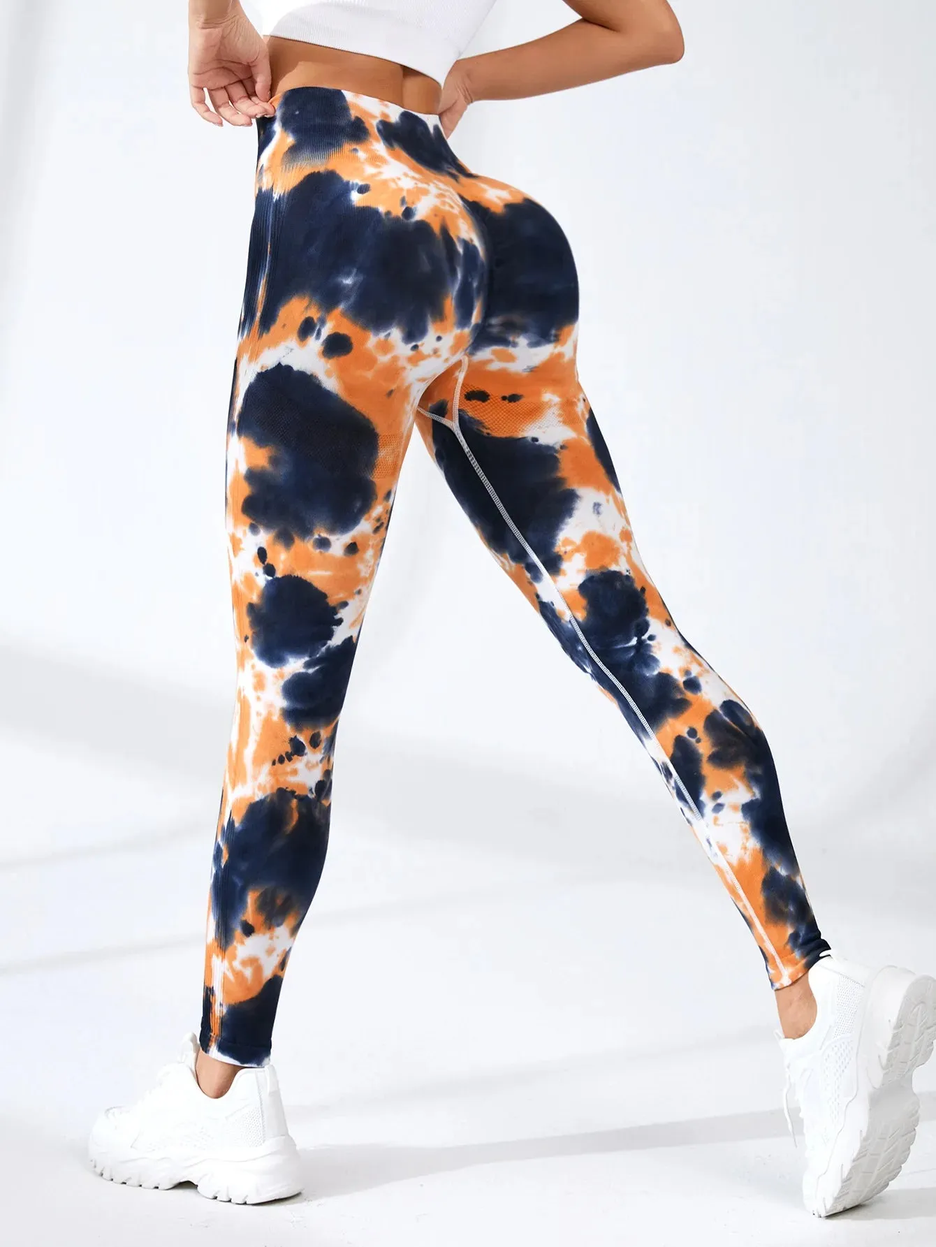 New 3D Print Tie Dye Sports Pants Women Seamless  Leggings High Waist Fitness Push Up Leggings Gym Clothing Workout Tights