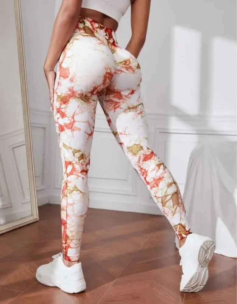 New 3D Print Tie Dye Sports Pants Women Seamless  Leggings High Waist Fitness Push Up Leggings Gym Clothing Workout Tights