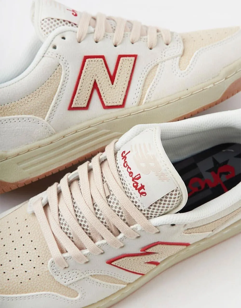 New Balance Numeric x Chocolate 480 Skate Shoes - Sea Salt/White