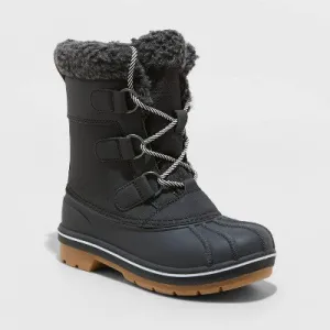 New - Boys' Kit Winter Boots - Cat & Jack Black 1