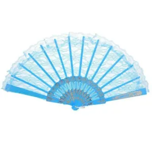 Party Lace Fan - Light Blue