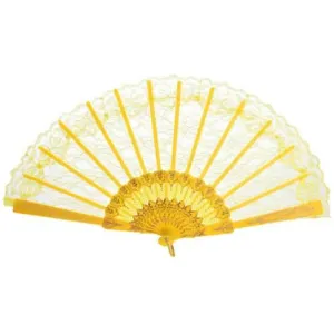 Party Lace Fan - Yellow