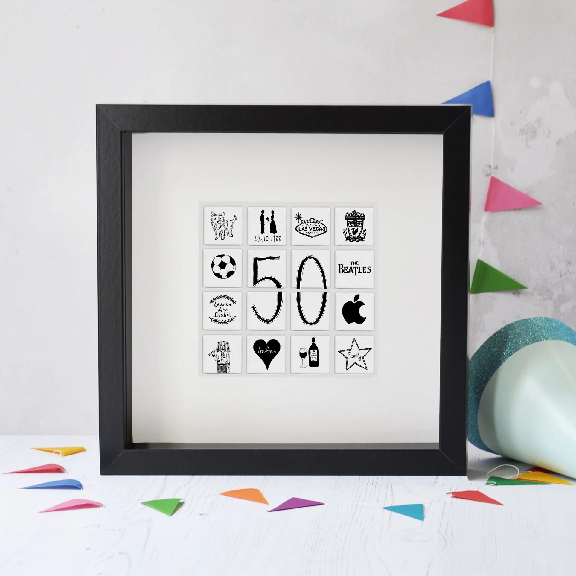 Personalised Birthday Tile Frame - Large