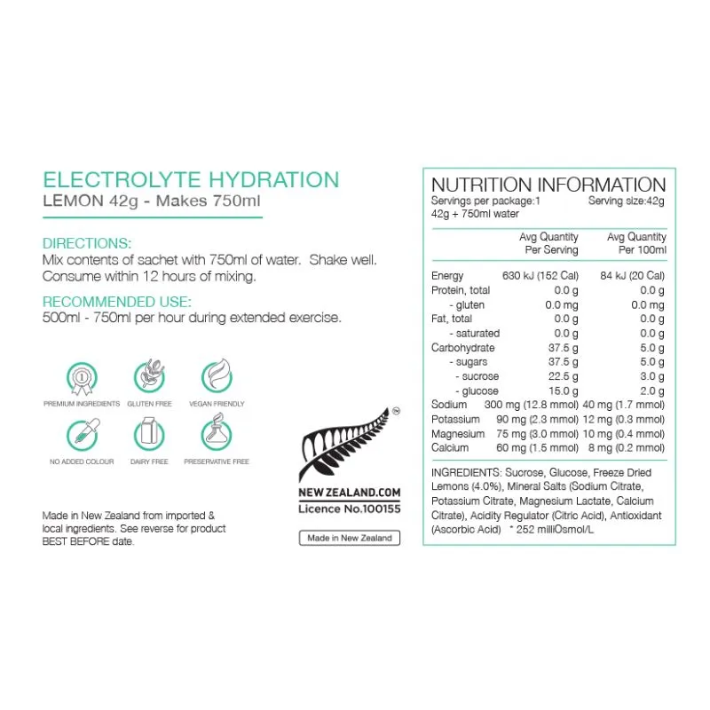 Pure Electrolytes Hydration 42g Single Sachet