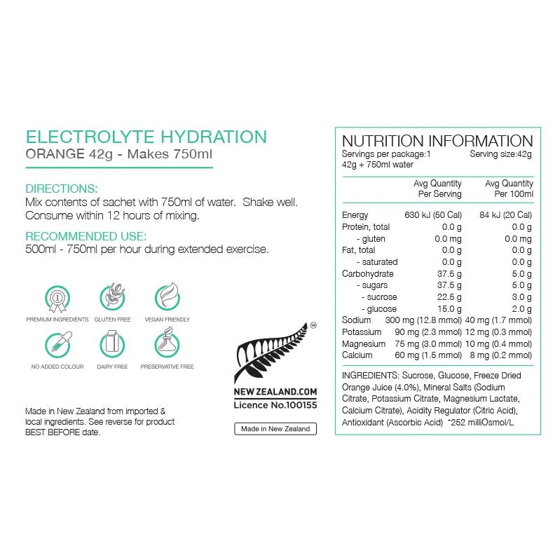 Pure Electrolytes Hydration 42g Single Sachet