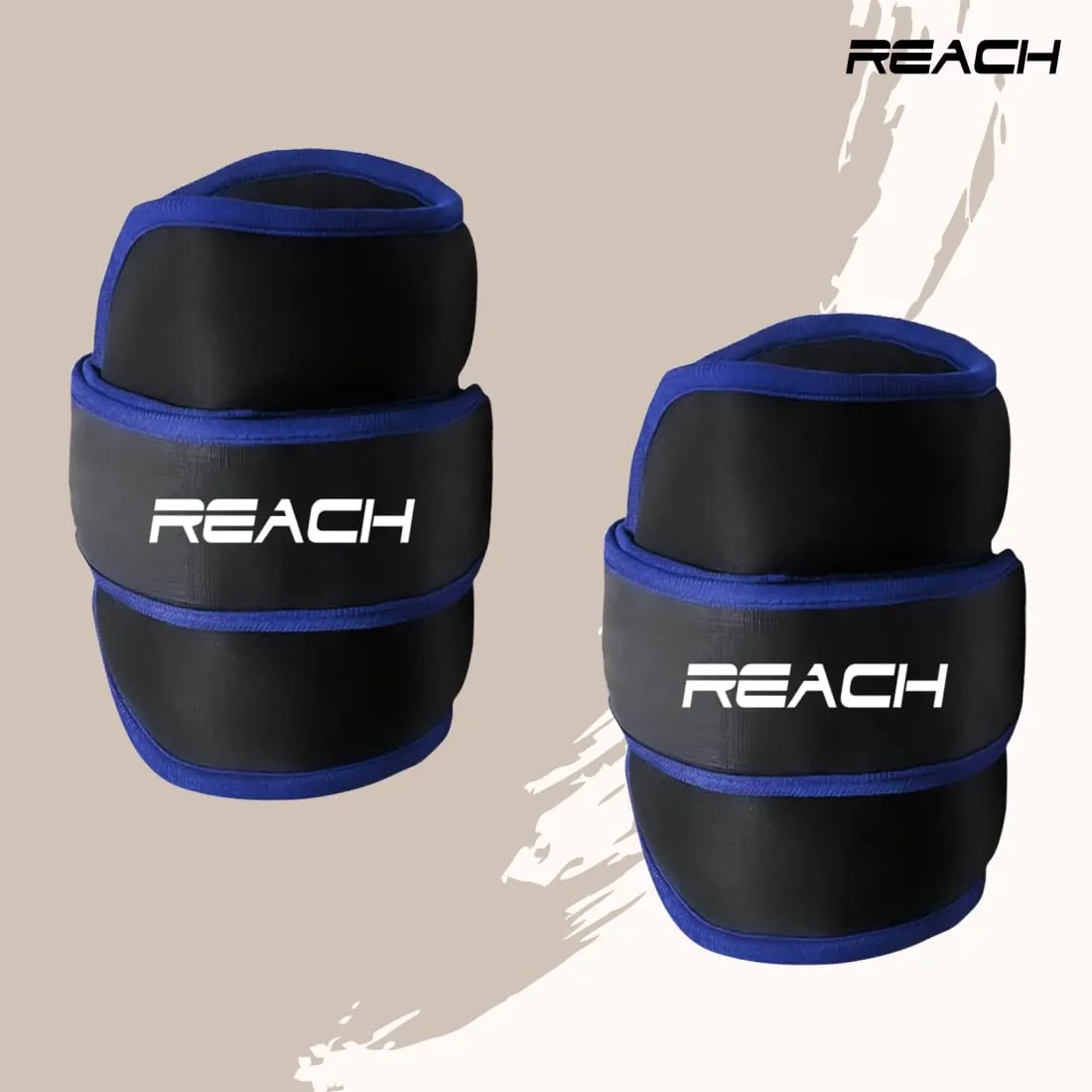 Reach Premium Ankle & Wrist Weight Bands 1.5 Kg X 2 Blue | Weights For Arms & Legs | Adjustable Gym Weights For Fitness Walking Running Jogging Exercise | Men & Women | 12 Months Warranty