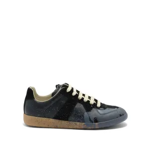 Replica Paint Splatter Sneaker in Black/Pewter