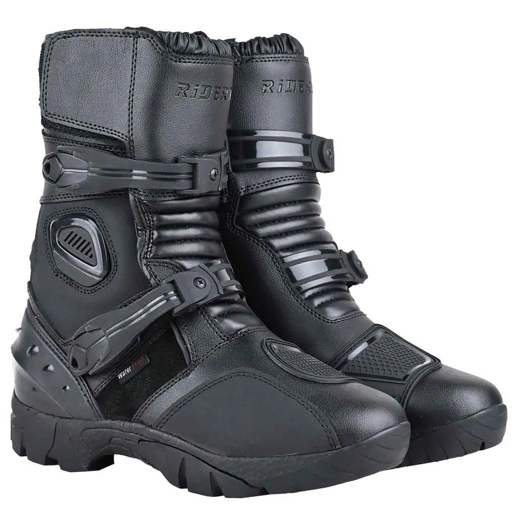 RIDERACT® Men's Motorcycle Boots Cruiser Activa Black Moto Boots