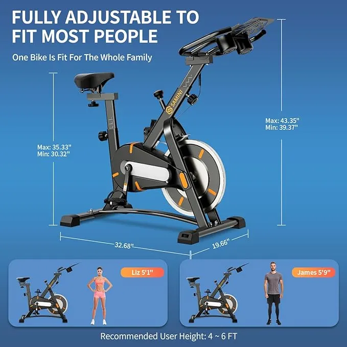 SAMINI Exercise Bike Stationary Indoor Cycling Workout Bikes Bicycle Exercise Machine Fitness Cardio Training Bike For Home Gym