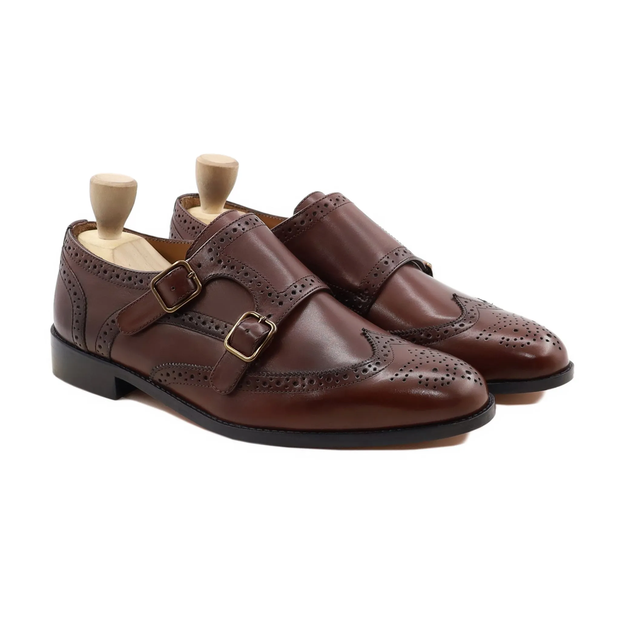 Savanna - Men's Brown Calf Leather Double Monkstrap