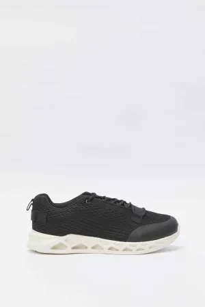 Senior Boys Black Knitted Sneaker