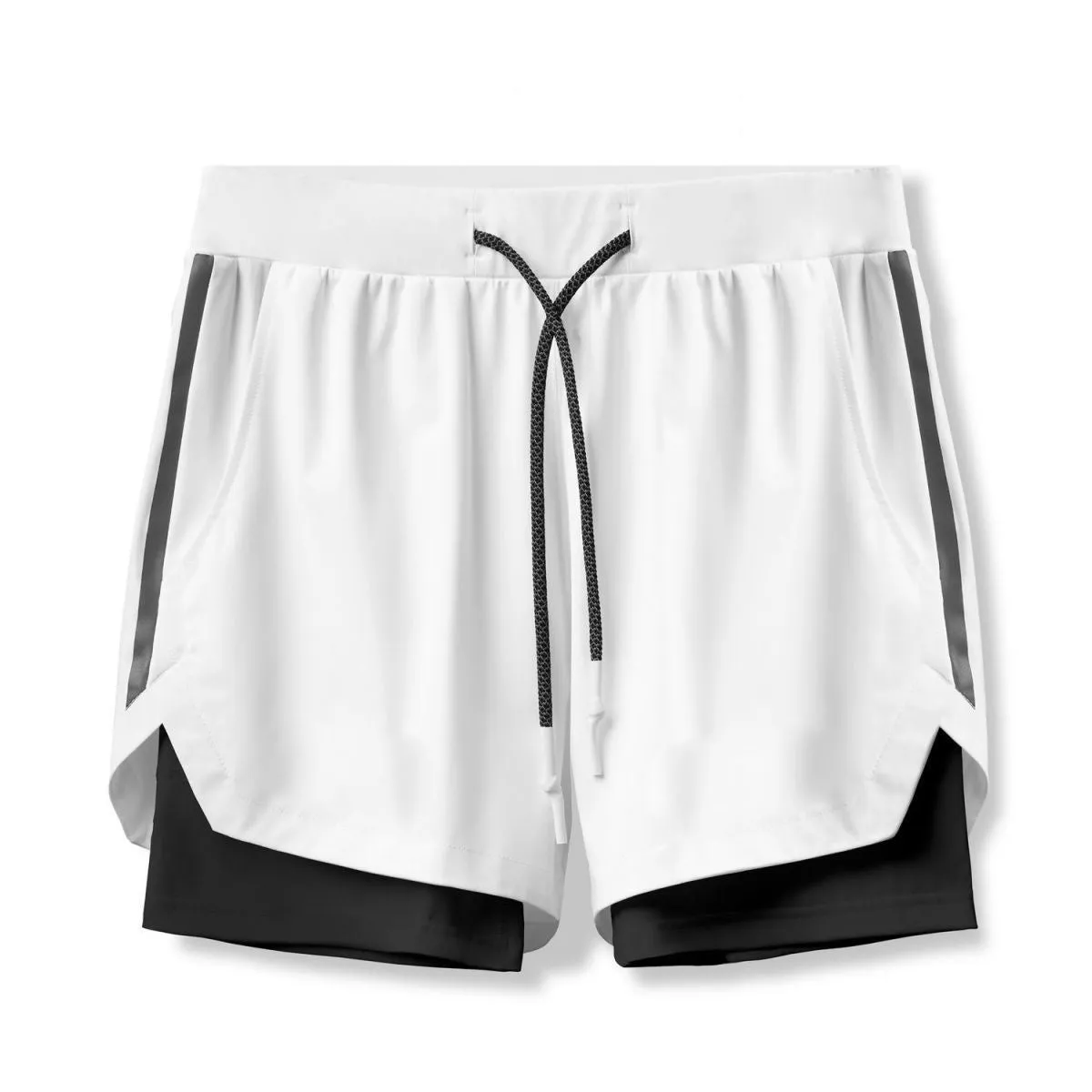 SPORTS AND FITNESS DOUBLE LAYER QUICK DRYING RUNNING SHORTS