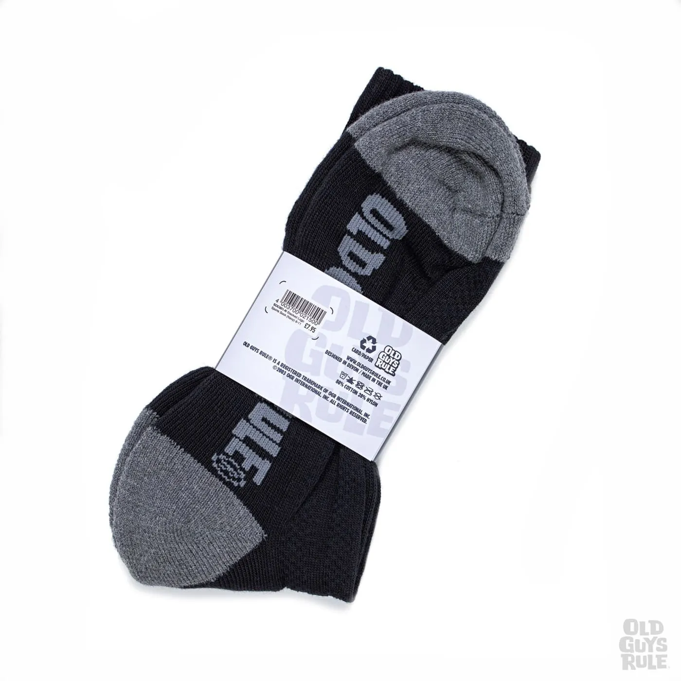 'Stacked Logo' Sports Sock - Black