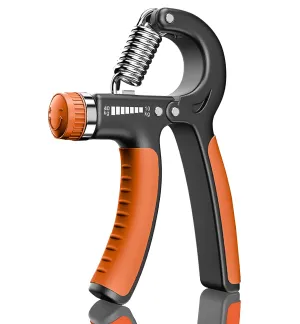 Strauss Adjustable Hand Grip| Adjustable Resistance (10KG - 40KG) | Hand Gripper for Home & Gym Workouts | Perfect for Finger & Forearm Hand Exercises for Men & Women (Black/Orange)