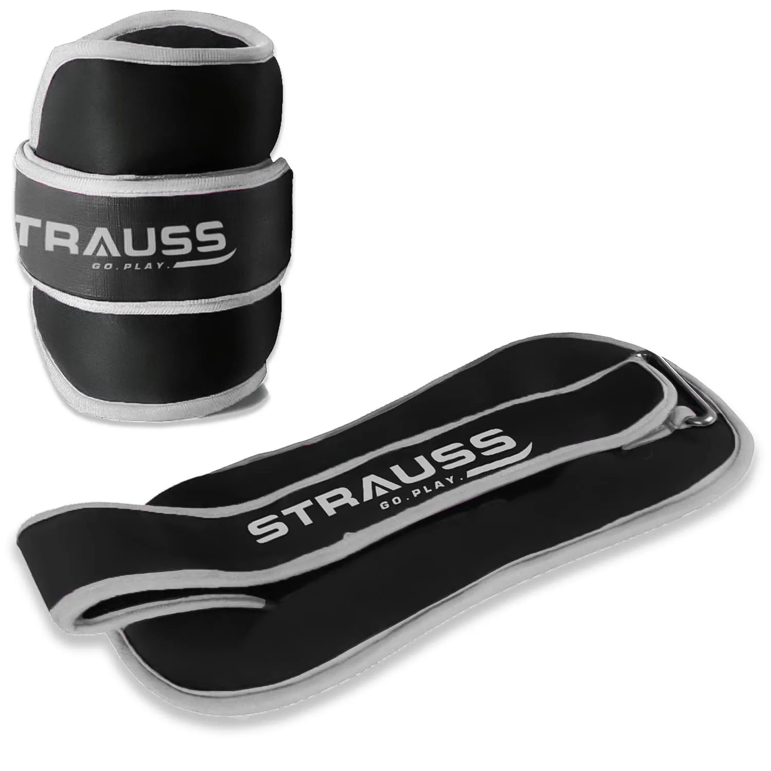 Strauss Ankle Weight-0.5 Kg- Grey Pair (Round Belt)