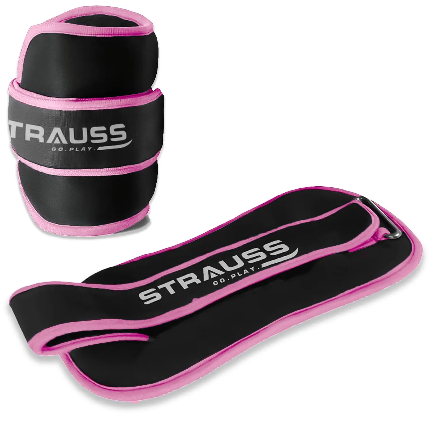 Strauss Ankle Weight- 2 Kg- Pink Pair (Round Belt)