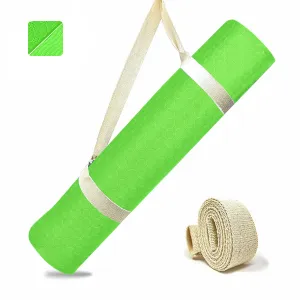 Strauss Anti Skid TPE Yoga Mat with Carry Strap, 4mm, (Green)