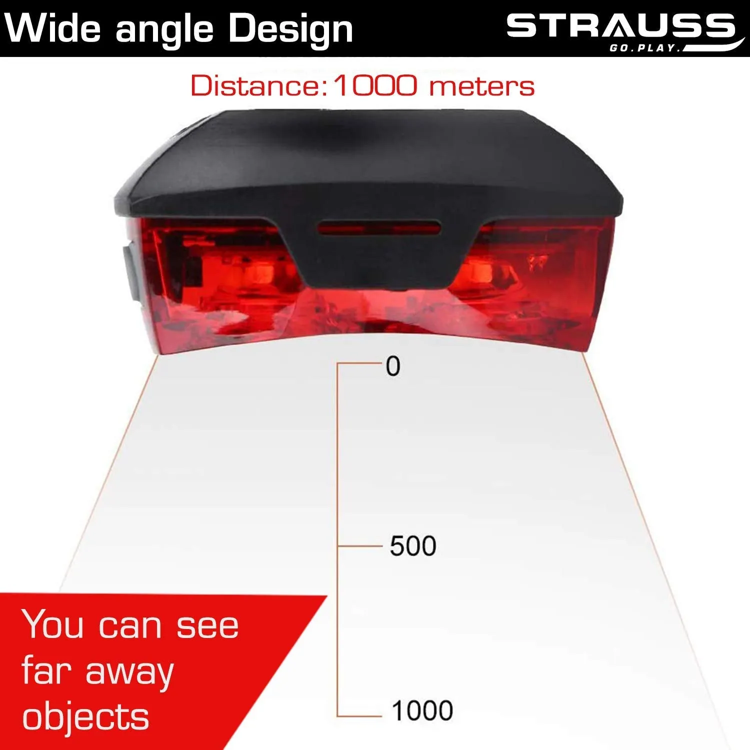 Strauss Bicycle Bottle Holder (Black) and LED Bicycle Rear Tail Light