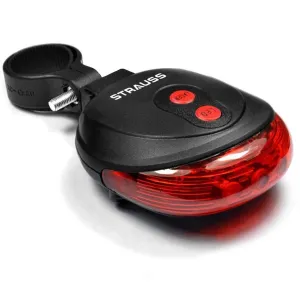 Strauss Bicycle Flash Tail Light with Laser| Waterproof | 7 Light Modes|High Visibility Bike Safety Light for Cyclists |Rear LED Tail Light with Laser for Night Riding,(Black)