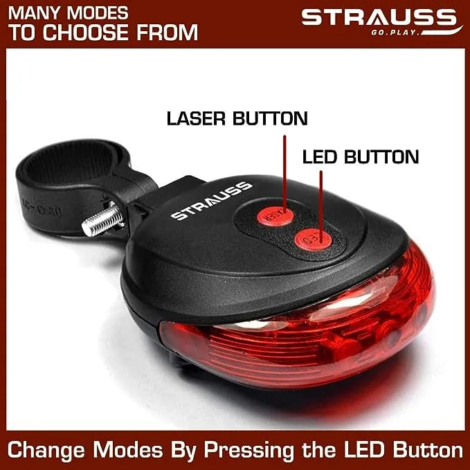 Strauss Bicycle Tail Lights | Headlights| Ultra Bright Waterproof Bicycle Tail Lights | Light Set with Led Light | Tail Clip Light Lamp |Taillight Set | Pack of 24