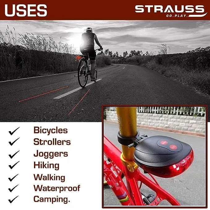 Strauss Bicycle Tail Lights | Headlights| Ultra Bright Waterproof Bicycle Tail Lights | Light Set with Led Light | Tail Clip Light Lamp |Taillight Set | Pack of 24