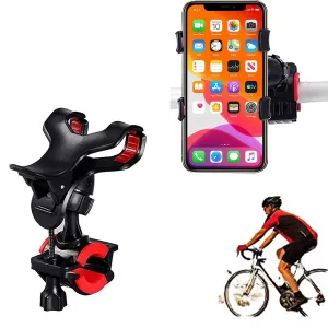 Strauss Cycle Mobile Phone Holder with Mount Bracket (Black) and Mobile Holder (Black)