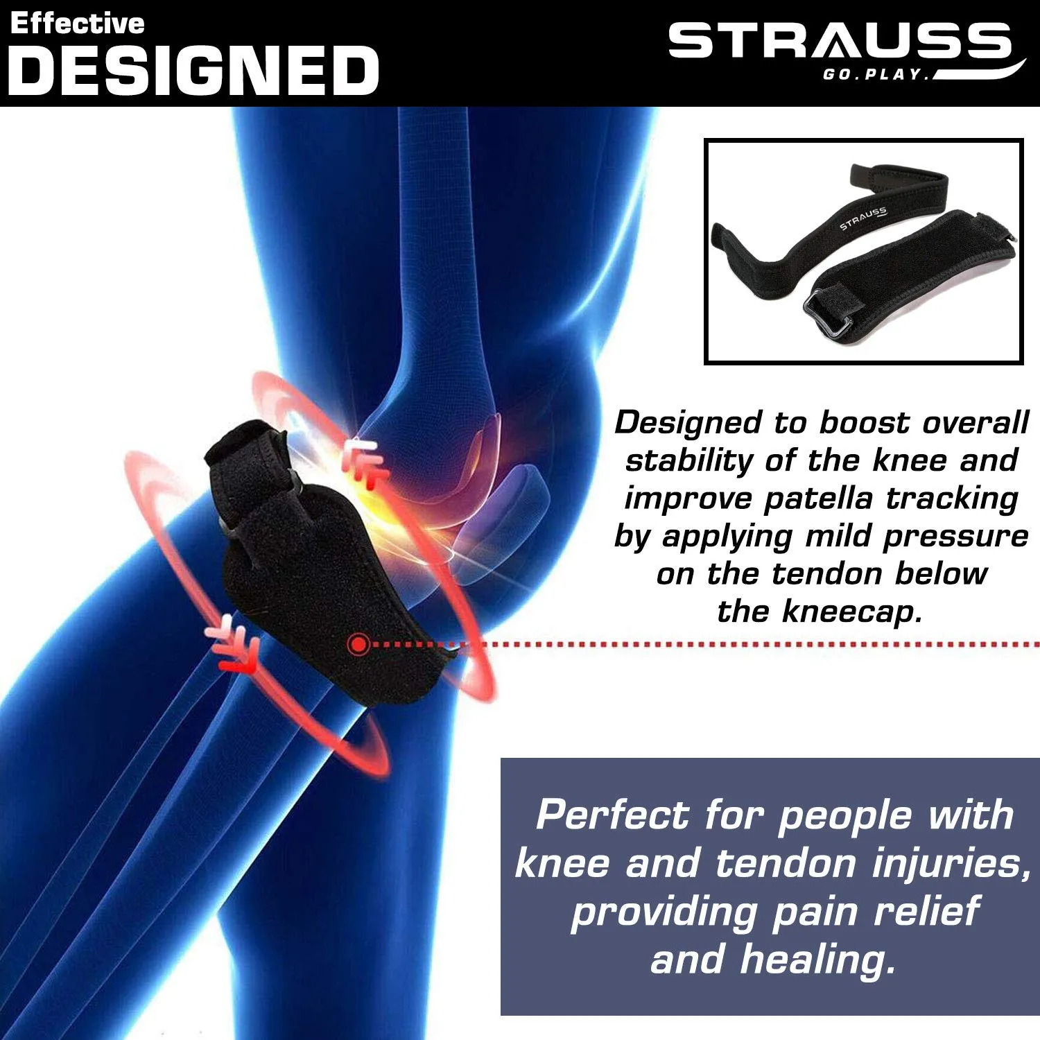 Strauss Elastic Waist Support and Patellar Knee Support (Free Size)